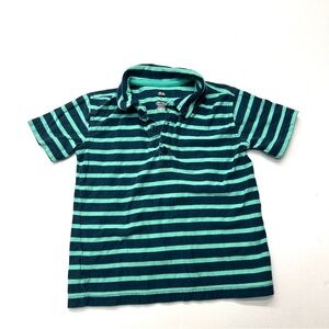Tea Collection Striped Green and Blue Kids Polo Shirt
